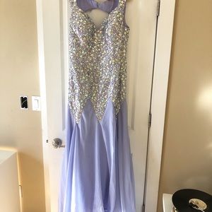 lavender sparkly prom dress